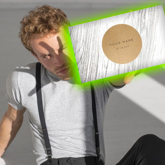 Nächste Ernennung Circle Kraft Silver White Wood Terminkarte (Next Appointment Circle Kraft Silver White Wood)