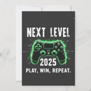 Nächste Stufe 2025 Spiel gewinnen Wiederholung Fun Dankeskarte