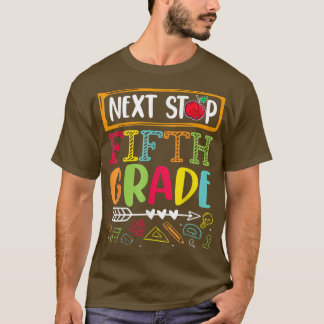 Nächste Stufe Fünfte Stufe zurück zum Schullehrer- T-Shirt