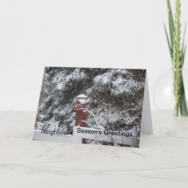 Nächste Weihnachtsgrüße - Schnee auf Bäumen Feiertagskarte (Vorderseite)