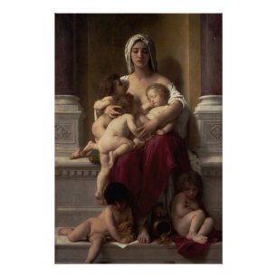 Nächstenliebe von William Adolphe Bouguereau Poster