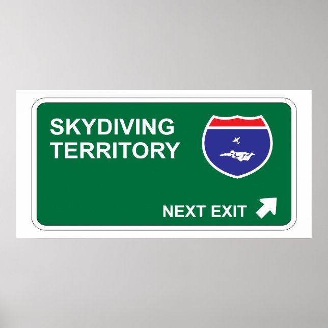 Nächster Ausgang zum Skydiving Poster (Vorne)