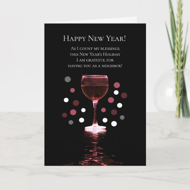 Nächstes glückliches neues Jahr Funny Wine Karte (Vorderseite)