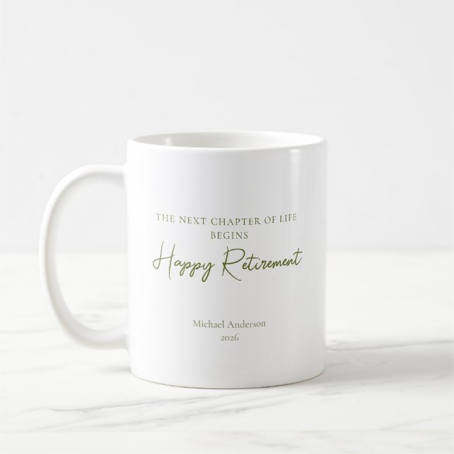 Nächstes Lebenskapitel Beginnt Ruhestandsgeschenk Kaffeetasse (Links)