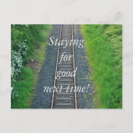Nächstes Mal bleibe für das Gute! Gleisbahn Postkarte
