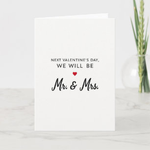 Nächstes Valentins Mr und Mrs Karte