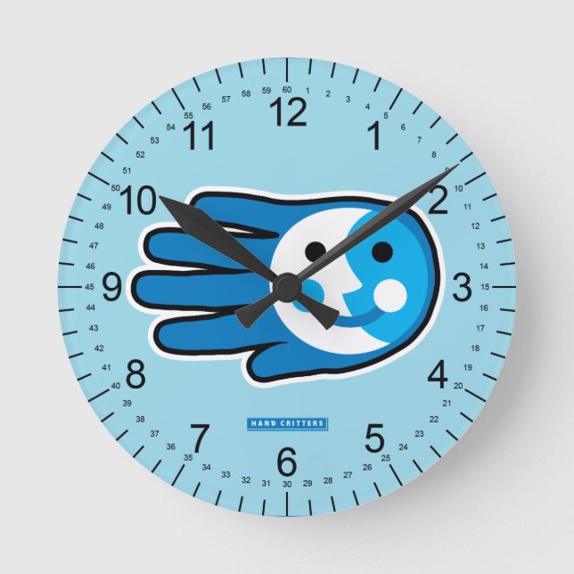 Nächstes volles Blue Moon Lächeln Runde Wanduhr (Vorderseite)
