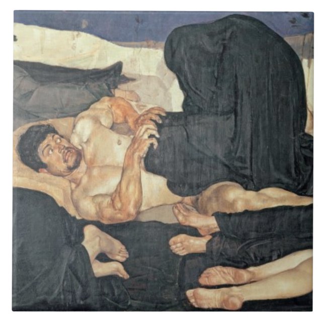 Nacht, 1890 (Öl auf Leinwand) Fliese (Vorderseite)