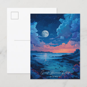 Nacht am Great Barrier Reef Australien Reise  Postkarte