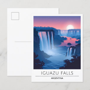 Nacht am Iguazu Wasserfall Argentinien Reise  Postkarte