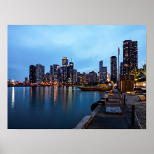 Nacht am Navy Pier Poster