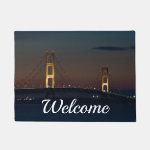 Nacht an der Mackinac Bridge Willkommenstor Fußmatte
