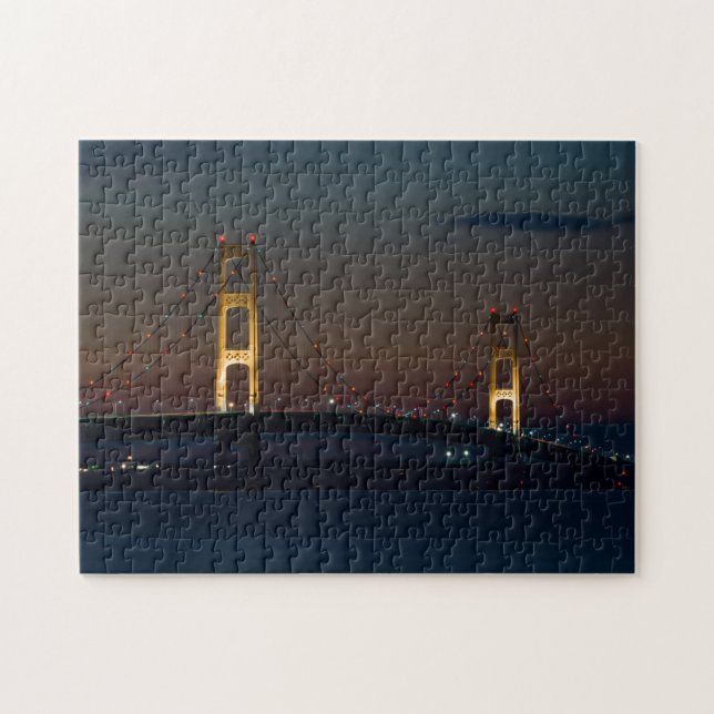 Nacht an der Mackinac-Brücke (Horizontal)