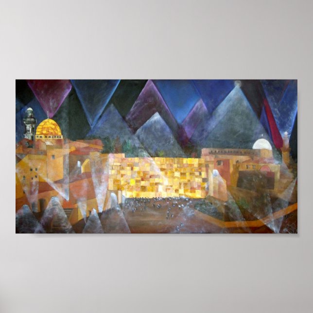 Nacht an der Western Wall Poster (Vorne)