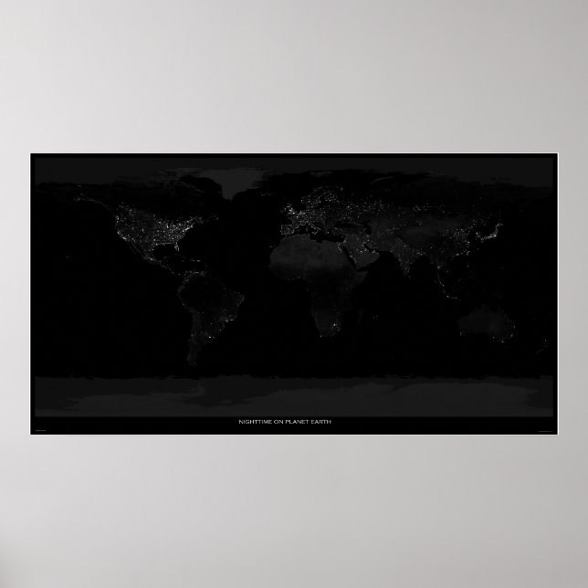 Nacht auf dem Planeten Erde Poster (Vorne)