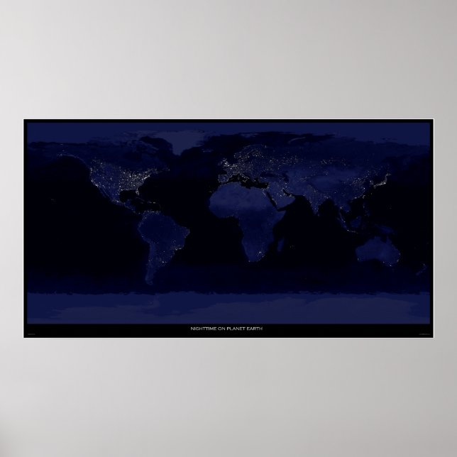 Nacht auf dem Planeten Erde Poster (Vorne)