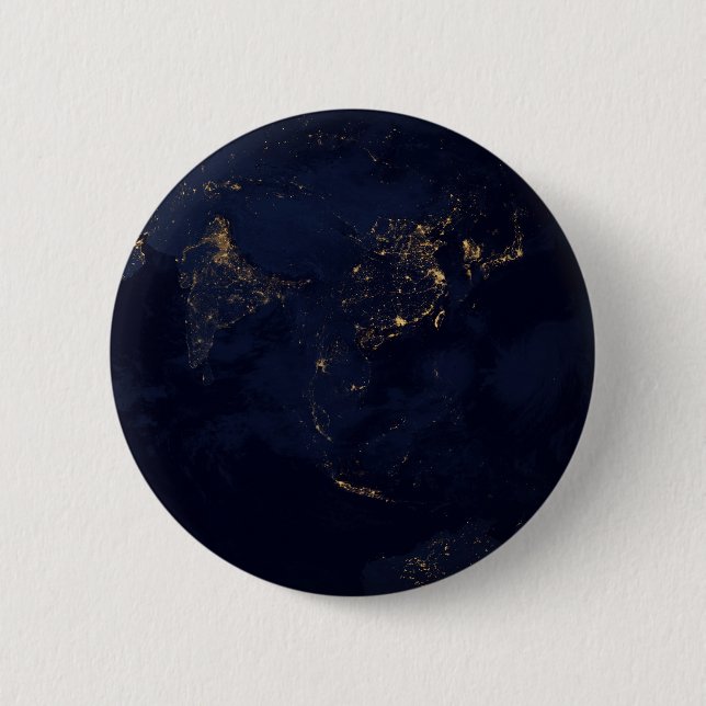 Nacht beleuchtet die Erdstadt in Asien und Austral Button (Vorderseite)