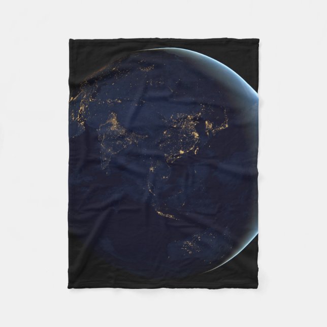 Nacht beleuchtet die Erdstadt in Asien und Austral Fleecedecke (Vorderseite)
