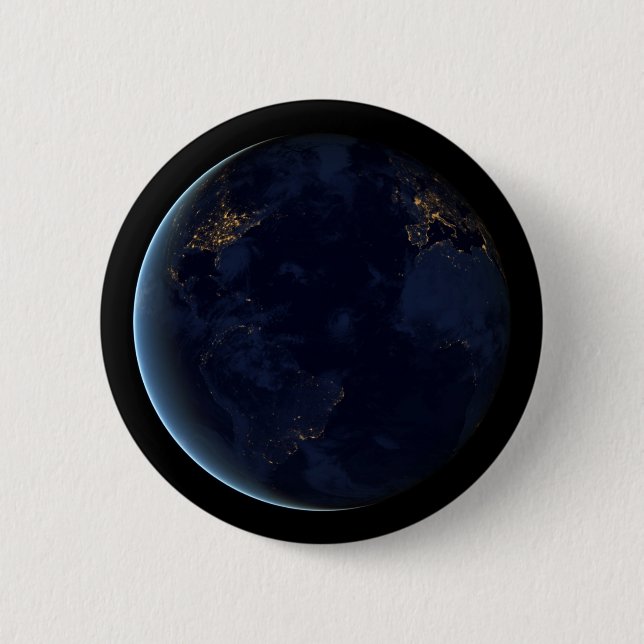 Nacht beleuchtet die Stadt der Erde Button (Vorderseite)