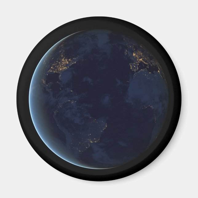 Nacht beleuchtet die Stadt der Erde Magnet (Vorne)