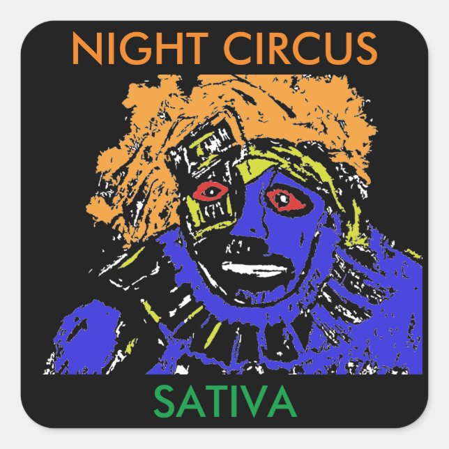 NACHT CIRCUS SATIVA QUADRATISCHER AUFKLEBER (Vorderseite)