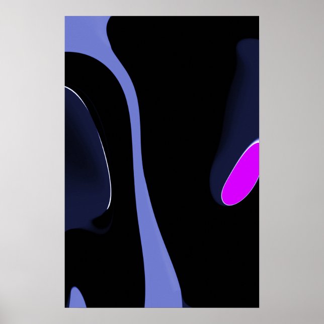 Nacht des Kometen: Abstrakt blau, Lila und schwarz Poster (Vorne)