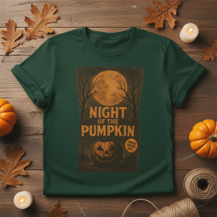Nacht des Kürbis Retro-Horrorfilmplakat T-Shirt