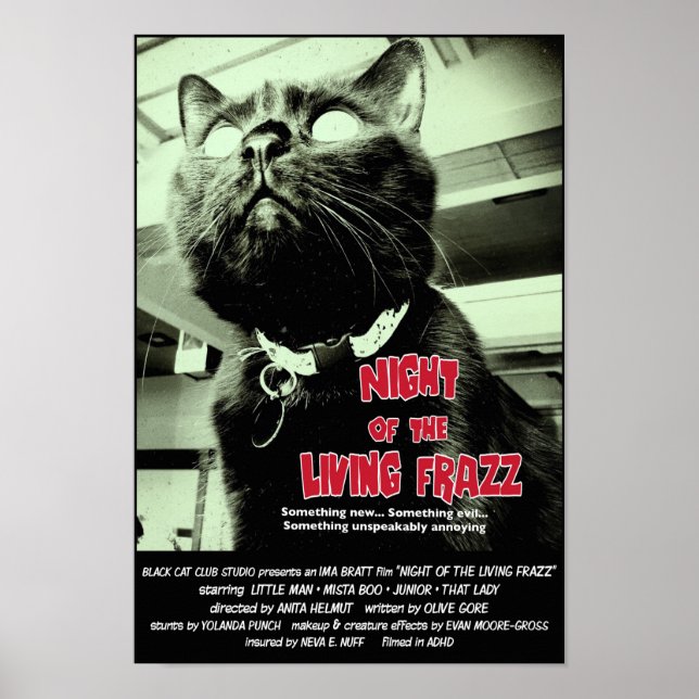 Nacht des Lebenden Frazz! Cat Movie Poster, rot Poster (Vorne)