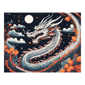 Nacht-Drachen-Plakat Fotodruck