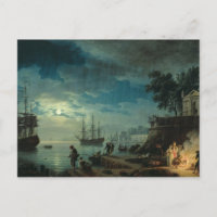 Nacht: Ein Hafen im Mondschein, 1748
