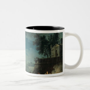 Nacht: Ein Hafen im Mondschein, 1748 Zweifarbige Tasse