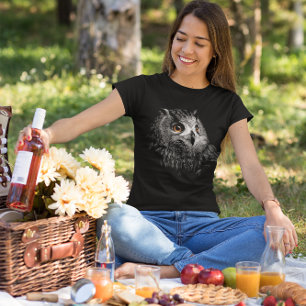 Nacht-Eule Grafik Wildvogel T-Shirt