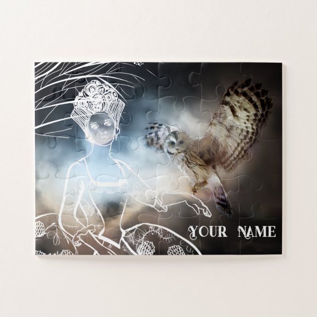 Nacht-Eule und Dame (Horizontal)