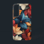 Nacht Flora Samsung Galaxy Hülle<br><div class="desc">Ein reichhaltiger schwarzer Hintergrund mit leuchtenden Blumenbersten.</div>