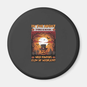 Nacht Halloween Kürbis Zylinder Fledermäuse Friedh Magnet
