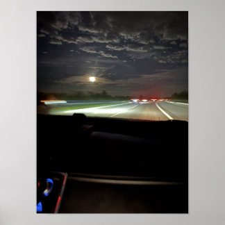 Nacht-Highway-Fotoplakat Poster