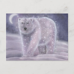 Nacht-Himmel-Bär Eisbär Fantasy-Wildlife-Kunst Postkarte