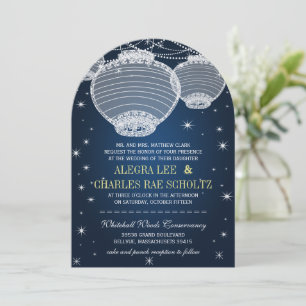 Nacht Hochzeitsnacht Papier Laternen unter den Ste Einladung