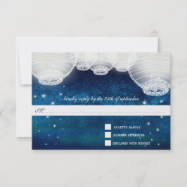 Nacht Hochzeitsnacht Papier Laternen unter den Ste RSVP Karte