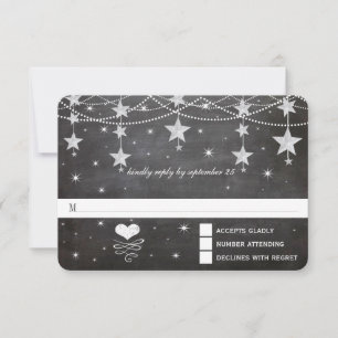 Nacht Hochzeitsnacht Papier Laternen unter den Ste RSVP Karte