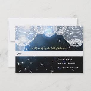 Nacht Hochzeitsnacht Papier Laternen unter den Ste RSVP Karte