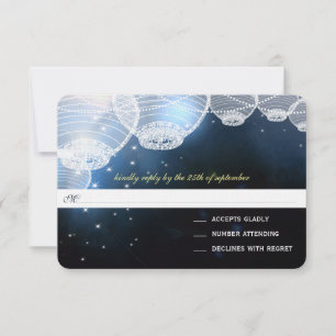 Nacht Hochzeitsnacht Papier Laternen unter den Ste RSVP Karte