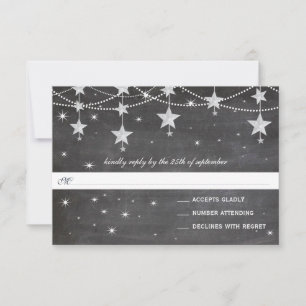 Nacht Hochzeitsnacht Papier Laternen unter den Ste RSVP Karte