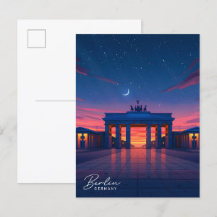 Nacht in Berlin Deutschland Reisen Postkarte