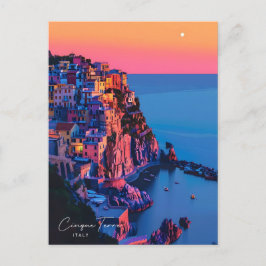 Nacht in Cinque Terre Italia Postkarte