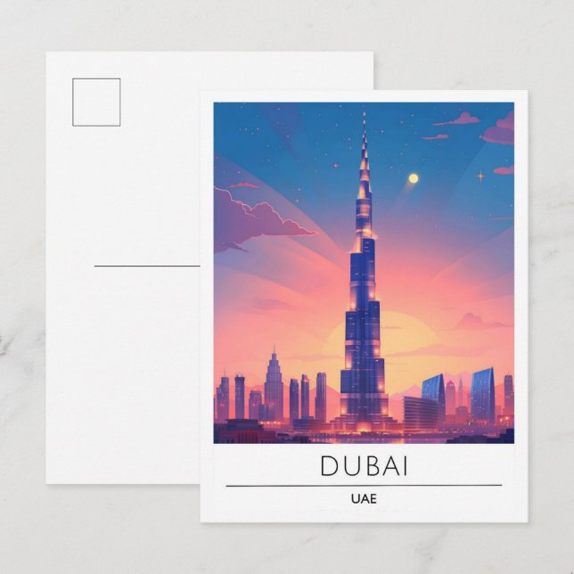 Nacht in Dubai UAE Reisen Postkarte (Vorne/Hinten)