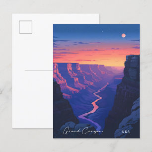 Nacht in Grand Canyon USA Travel Postkarte