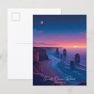Nacht in Great Ocean Road Australien Reisen Postkarte