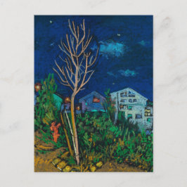 Nacht in Haifa, Stadtbild Landschaftsbild Malerei Postkarte