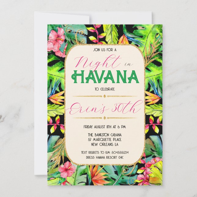 Nacht in Havanna Einladungen, Kuba Havanna Einladung (Vorderseite)